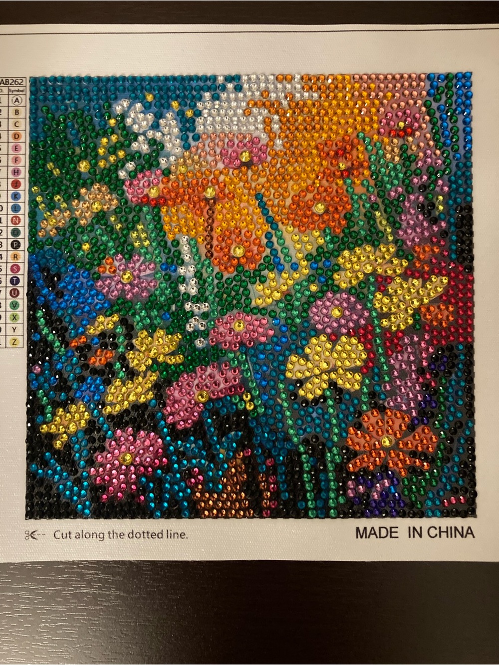 Vibrant Floral Diamond Art Wall Decor - Multicolor